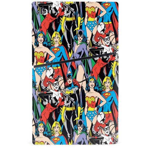 DC Comics Wonder Woman DC Bombshells Characters Pattern PS5 Slim Disk Bundle Skin