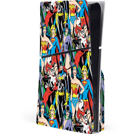 DC Comics Wonder Woman DC Bombshells Characters Pattern PS5 Slim Disk Console Skin
