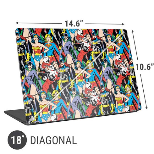 DC Comics Wonder Woman DC Bombshells Characters Pattern Universal Laptop 18in (14.6 x 10.6in) Skin