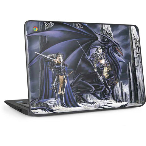 Dead of Winter Dragon and Warriors by Ruth Thompson HP Chromebook Skin