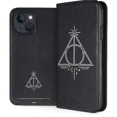 Wizarding Worlds Harry Potter Deathly Hallows Symbol iPhone 15 Plus Folio Case