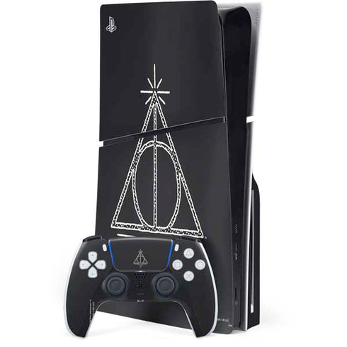 Wizarding Worlds Harry Potter Deathly Hallows Symbol PS5 Slim Disk Bundle Skin