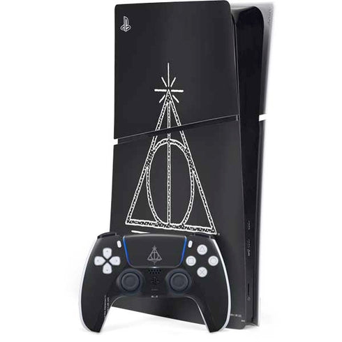 Wizarding Worlds Harry Potter Deathly Hallows Symbol PS5 Slim Digital Edition Console Skin