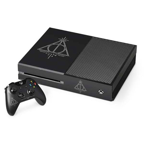 Wizarding Worlds Harry Potter Deathly Hallows Symbol Xbox One Console and Controller Bundle Skin