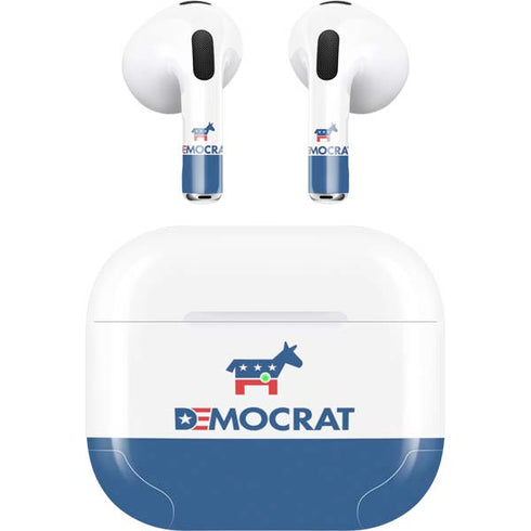 Democrat Blue And Red Apple AirPods (3rd Gen 2021) Skin