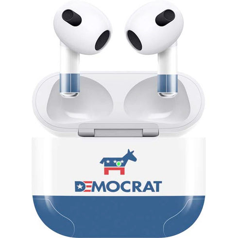 Democrat Blue And Red Apple AirPods (3rd Gen 2021) Skin