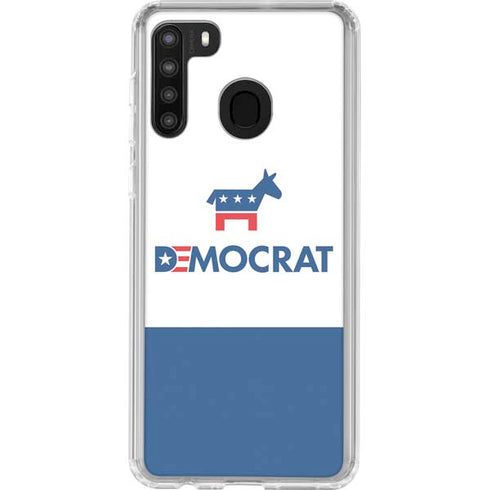 Democrat Blue And Red Galaxy A21 Clear Case