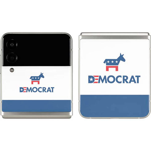 Democrat Blue And Red Galaxy Z Flip3 5G Skin