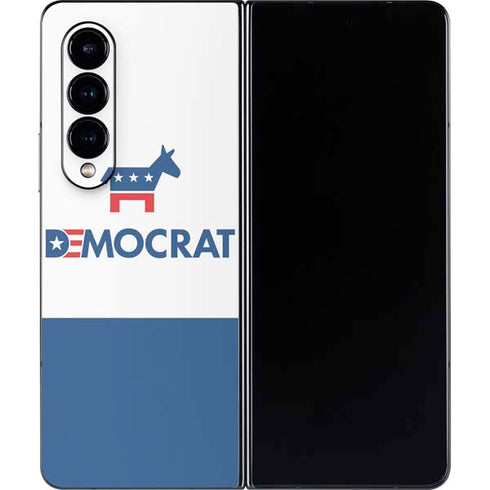 Democrat Blue And Red Galaxy Z Fold4 5G Skin