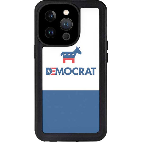 Democrat Blue And Red iPhone 14 Pro Waterproof Case