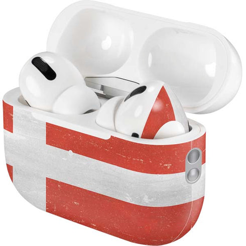 Denmark Flag Distressed AirPods Pro 2nd Gen Skin
