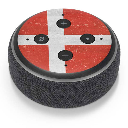 Denmark Flag Distressed Amazon Echo Dot Skin