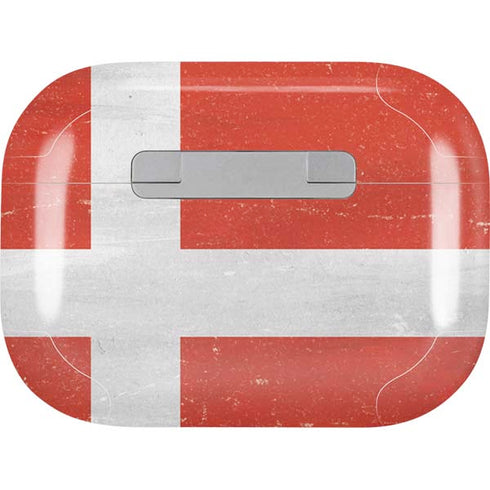 Denmark Flag Distressed Apple AirPods Pro Skin
