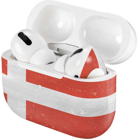 Denmark Flag Distressed Apple AirPods Pro Skin