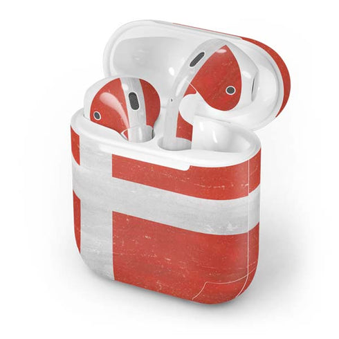 Denmark Flag Distressed Apple AirPods Skin