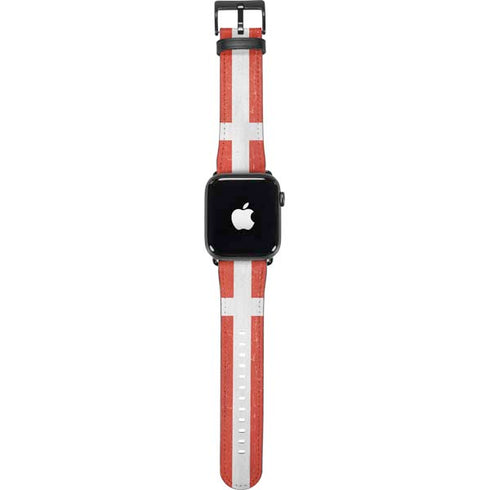 Denmark Flag Distressed Apple Watch Band 38-40mm