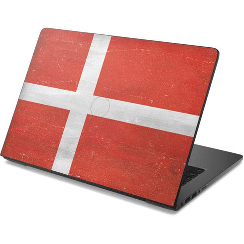 Denmark Flag Distressed Dell Chromebook Skin