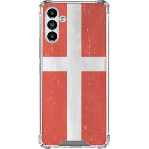 Denmark Flag Distressed Galaxy A13 5G Clear Case