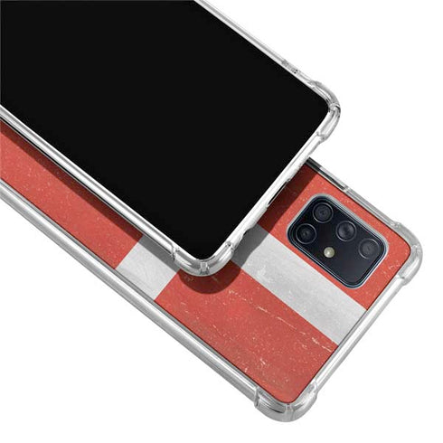Denmark Flag Distressed Galaxy A51 5G Clear Case