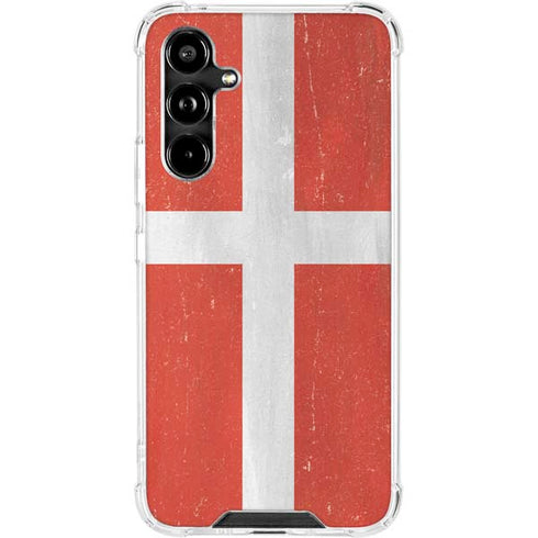 Denmark Flag Distressed Galaxy A54 5G Clear Case