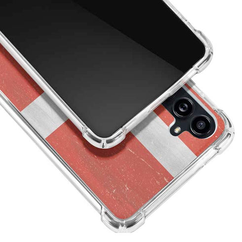 Denmark Flag Distressed Galaxy A54 5G Clear Case