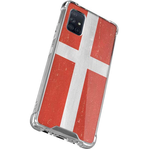 Denmark Flag Distressed Galaxy A71 5G Clear Case