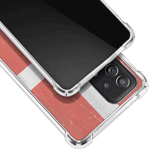 Denmark Flag Distressed Galaxy A72 5G Clear Case