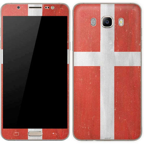 Denmark Flag Distressed Galaxy J7 Skin