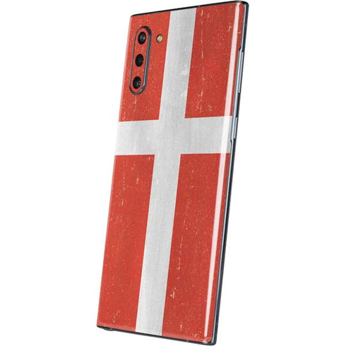 Denmark Flag Distressed Galaxy Note 10 Skin