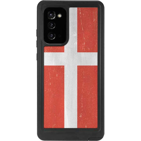 Denmark Flag Distressed Galaxy Note20 5G Waterproof Case