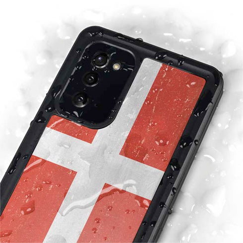 Denmark Flag Distressed Galaxy Note20 5G Waterproof Case