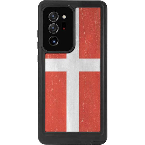 Denmark Flag Distressed Galaxy Note20 Ultra 5G Waterproof Case