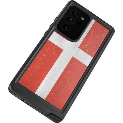 Denmark Flag Distressed Galaxy Note20 Ultra 5G Waterproof Case