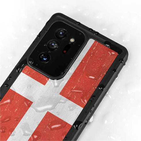 Denmark Flag Distressed Galaxy Note20 Ultra 5G Waterproof Case