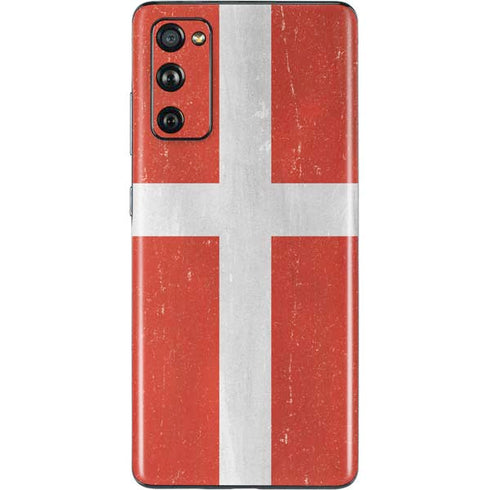 Denmark Flag Distressed Galaxy S20 Fan Edition Skin