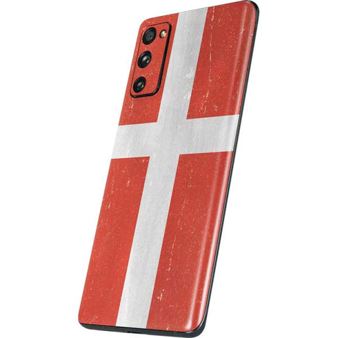 Denmark Flag Distressed Galaxy S20 Fan Edition Skin