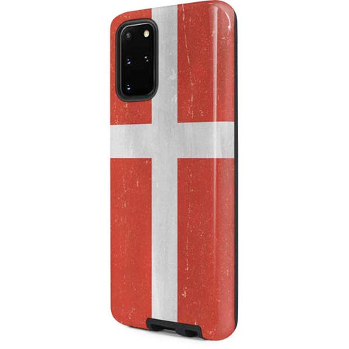 Denmark Flag Distressed Galaxy S20 Plus Pro Case