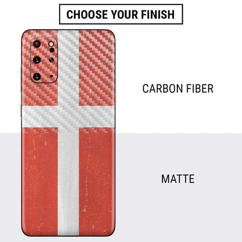 Denmark Flag Distressed Galaxy S20 Plus Skin