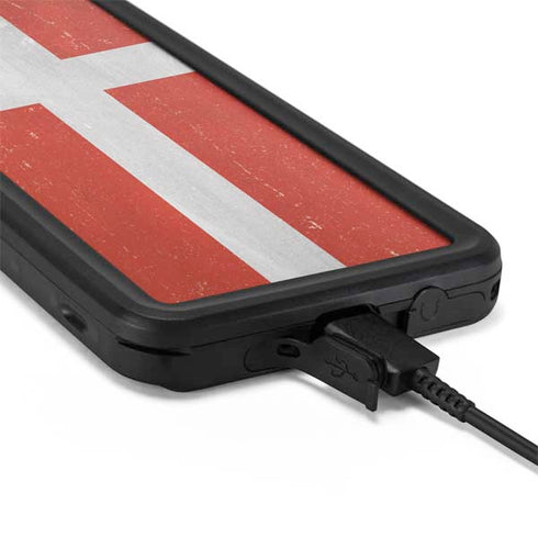 Denmark Flag Distressed Galaxy S20 Plus Waterproof Case