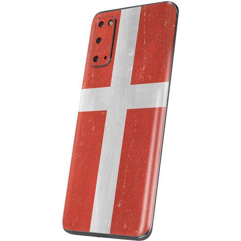 Denmark Flag Distressed Galaxy S20 Skin