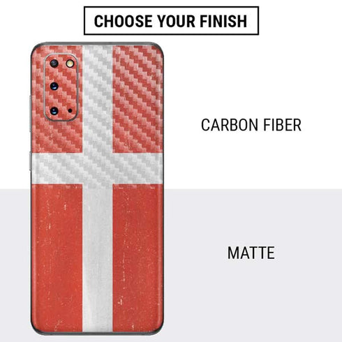 Denmark Flag Distressed Galaxy S20 Skin