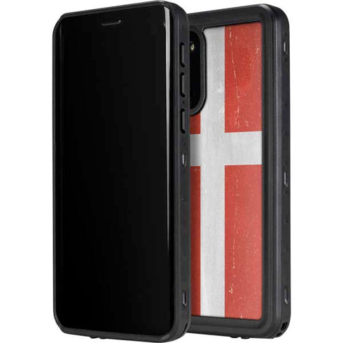 Denmark Flag Distressed Galaxy S20 Waterproof Case