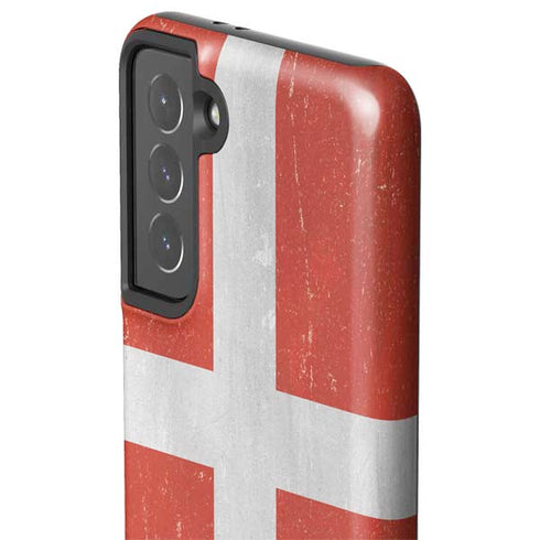 Denmark Flag Distressed Galaxy S21 5G Pro Case
