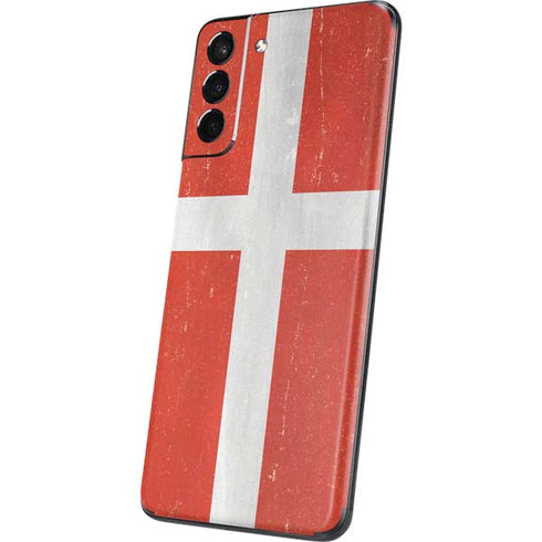 Denmark Flag Distressed Galaxy S21 5G Skin