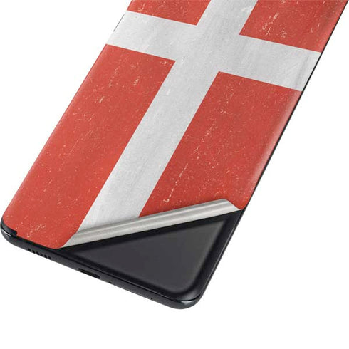 Denmark Flag Distressed Galaxy S21 5G Skin