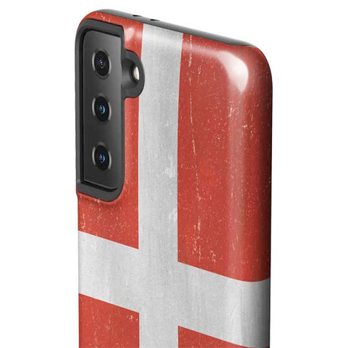 Denmark Flag Distressed Galaxy S21 FE Pro Case