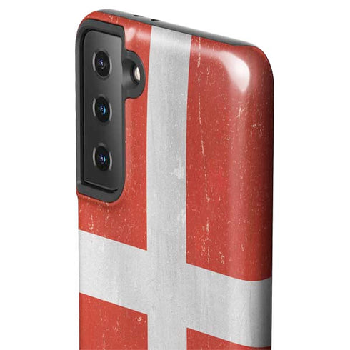 Denmark Flag Distressed Galaxy S21 Plus 5G Pro Case