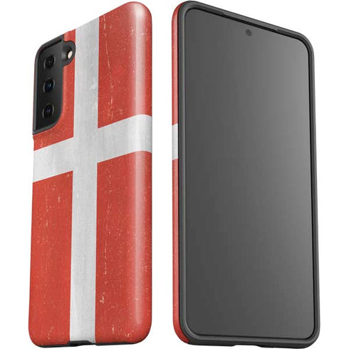 Denmark Flag Distressed Galaxy S21 Plus 5G Pro Case