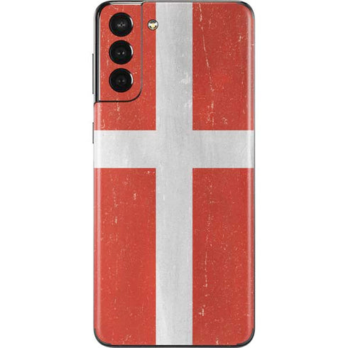 Denmark Flag Distressed Galaxy S21 Plus 5G Skin