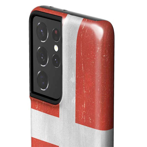 Denmark Flag Distressed Galaxy S21 Ultra 5G Pro Case